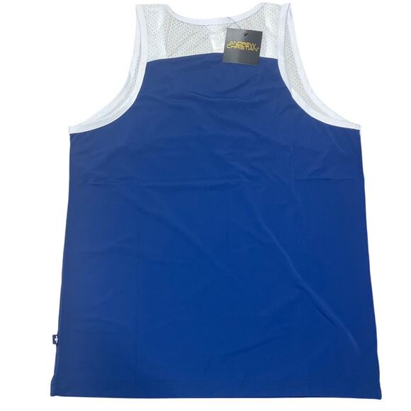 Andrew Christian Stretch Gym Tank Navy Large - Picture 6 of 10